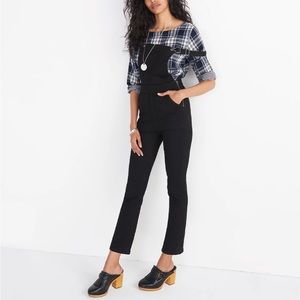 Cali Demi Boot-Cut Overalls in Black Frost XL